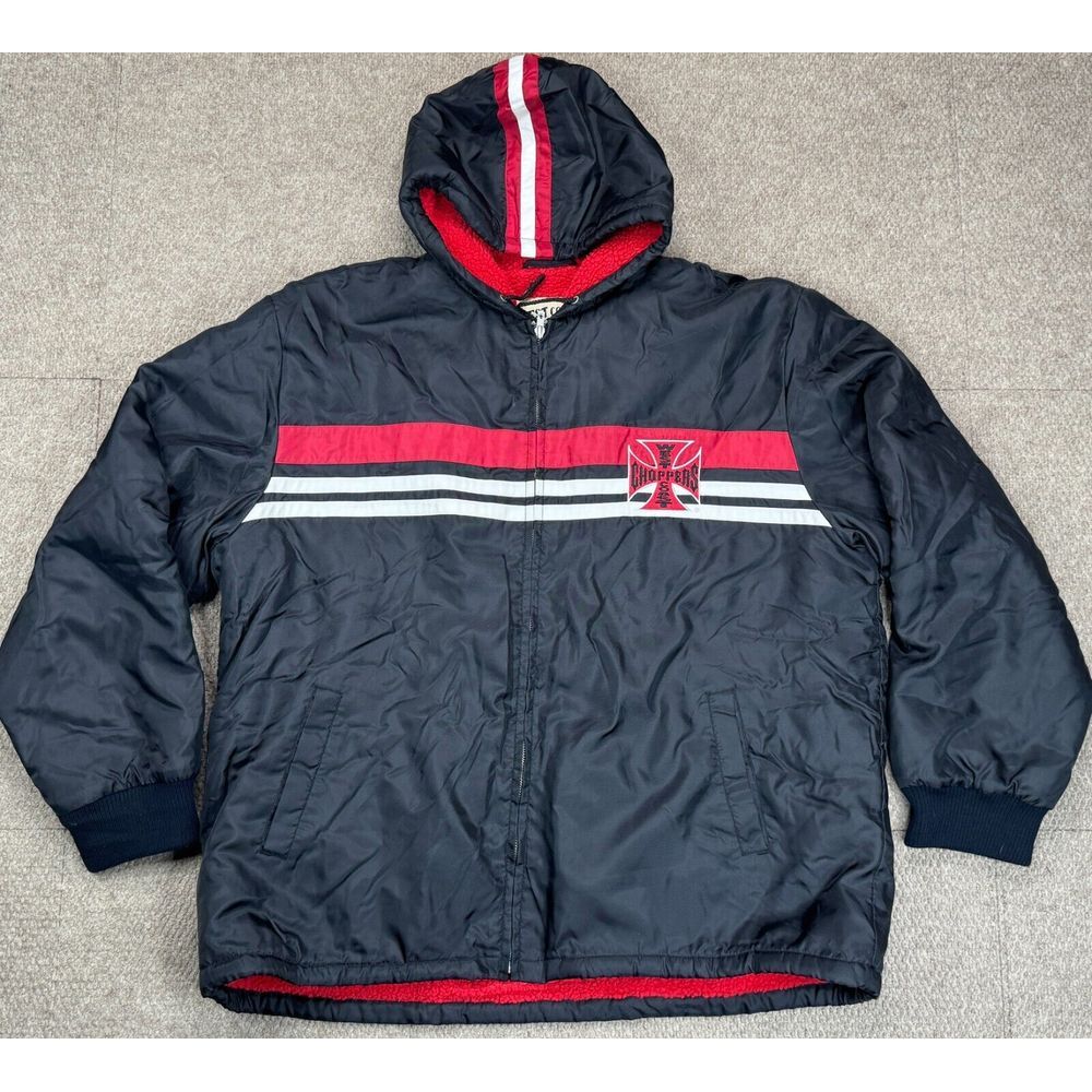 West Coast Choppers Jesse James Men's Full Zip Hood‎ Sherpa Lined Jacket Size XL